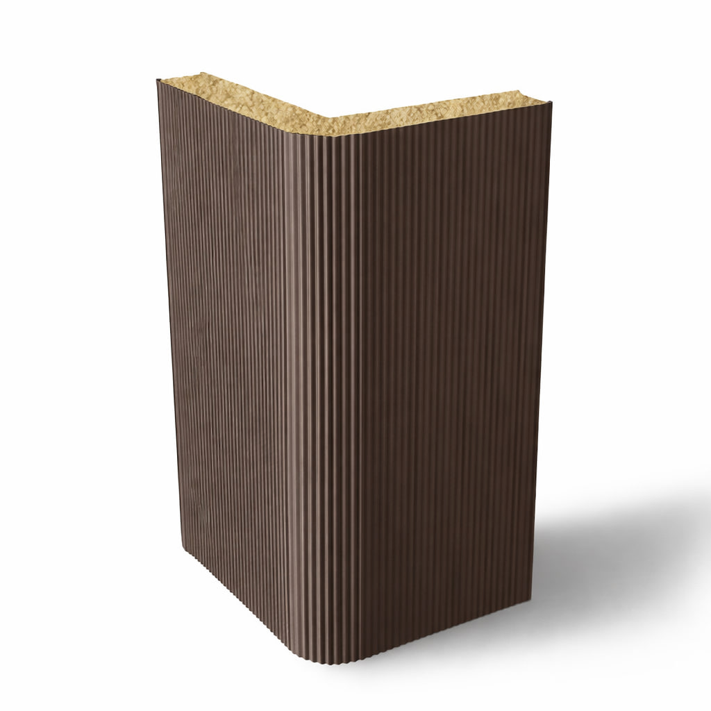 Угловая сэндвич-панель вертикальная из минеральной ваты